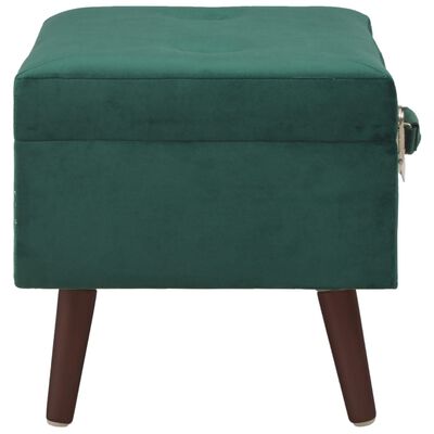 vidaXL Úložná stolička 40 cm zelená zamatová