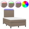 vidaXL Boxspring posteľ s matracom a LED sivohned&aacute; 120x190 cm l&aacute;tka