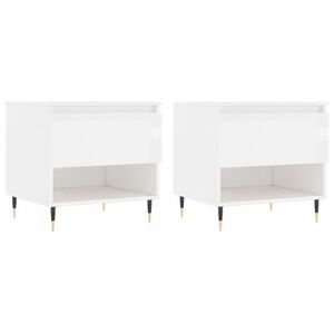 vidaXL Konferenčn&eacute; stol&iacute;ky 2 ks leskl&eacute; biele 50x46x50 cm kompoz. drevo