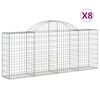 vidaXL Obl&uacute;kov&eacute; gabionov&eacute; ko&scaron;e 8 ks 200x30x80/100cm pozinkovan&eacute; železo