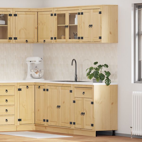 vidaXL Skrinkov&yacute; SKI 4 pcs Medov&aacute; Hned&aacute; Mas&iacute;vne borovicov&eacute; drevo