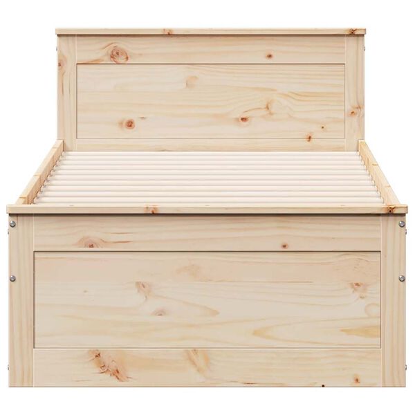 vidaXL Rám postele s matracom a čelom 90x190 cm masívna borovica