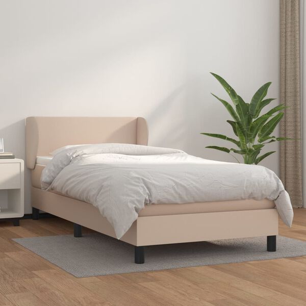 vidaXL Boxspring posteľ s matracom kapučínová 80x200 cm umelá koža