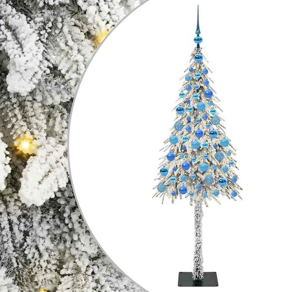 vidaXL Vianočný stromček s 300 LED-i Biela 180 cm PE a oceľ
