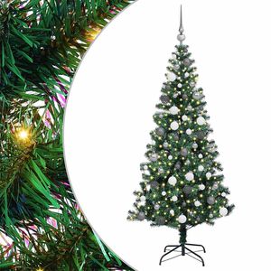 vidaXL Umel&yacute; predsvieten&yacute; vianočn&yacute; stromček Zelen&aacute; 180 cm PVC a kov