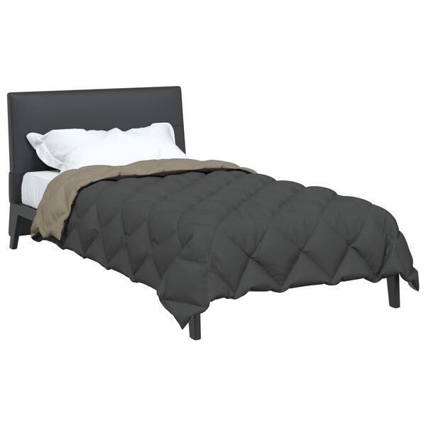 vidaXL Zimn&yacute; prehoz Svetlo &scaron;ed&aacute; a antracitov&aacute; 200 x 155 cm Mikrovl&aacute;kno