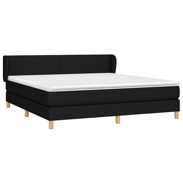 vidaXL Posteľn&yacute; r&aacute;m boxspring s matracom čierny 160x200 cm l&aacute;tka