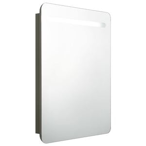 vidaXL LED k&uacute;peľňov&aacute; zrkadlov&aacute; skrinka antracitov&aacute; 60x11x80 cm