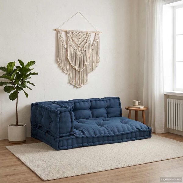 vidaXL Vank&uacute;&scaron; na paletov&yacute; gauč 3 pcs Indigo 120 x 80 x 38 cm L&aacute;tka