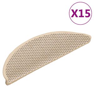 vidaXL Samolepiace n&aacute;&scaron;ľapy na schody, sisalov&yacute; vzhľad 15 ks 56x17x3 cm