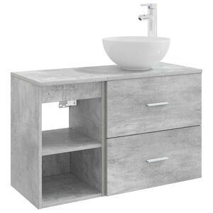 vidaXL Sada k&uacute;peľňov&eacute;ho n&aacute;bytku 2 pcs Bet&oacute;novo siv&aacute; Kompozitn&eacute; drevo