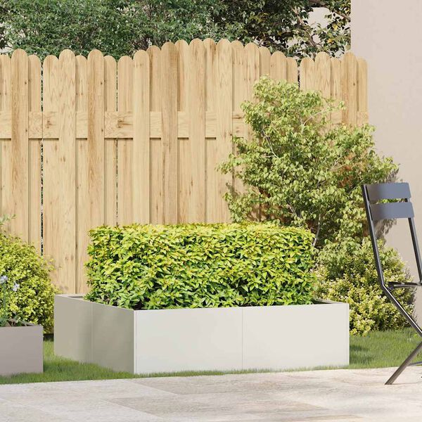 vidaXL Kvetin&aacute;č biely 100x100x30 cm oceľ