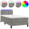 vidaXL Posteľ boxsping s matracom a LED bledosiv&aacute; 80x200 cm zamat