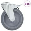 vidaXL Otočn&eacute; kolieska s otvorom na skrutku 16 ks 125 mm