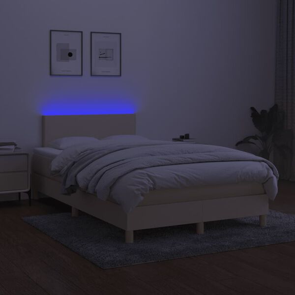 vidaXL Boxspring posteľ s matracom a LED kr&eacute;mov&aacute; 120x190 cm l&aacute;tka
