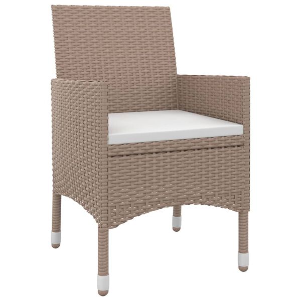 vidaXL 3-dielny záhradný jedálenský set so sedákmi polyratan a sklo