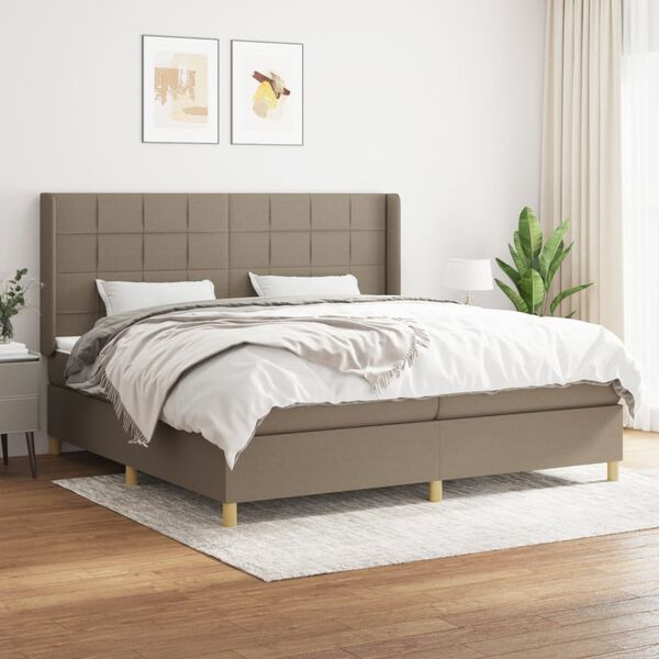 vidaXL Boxspring posteľ s matracom sivohned&yacute; 200x200 cm l&aacute;tka