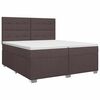 vidaXL Posteľ boxspring s matracom Tmavohned&aacute; 200 x 200 cm L&aacute;tka