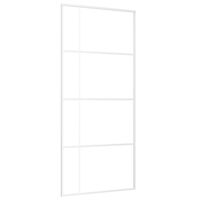 vidaXL Posuvné dvere ESG sklo a hliník 90x205 cm biele