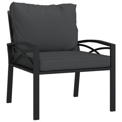 vidaXL Záhradné stoličky so sivými vankúšmi 2 ks 68x76x79 cm oceľ