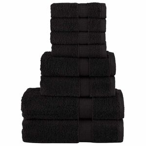 vidaXL 8-dielna pr&eacute;miov&aacute; sada uter&aacute;kov SOLUND čierna 600 g/m&sup2;