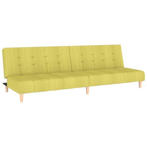 vidaXL 2-miestna rozkladacia pohovka zelen&aacute; l&aacute;tkov&aacute;