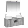 vidaXL Set kabinetov do k&uacute;peľne 4 pcs Siv&yacute; Sonoma 100 x 14,5 x 70 cm