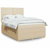 vidaXL Posteľn&yacute; r&aacute;m boxspring s matracom kr&eacute;mov&yacute; 160x200 cm l&aacute;tka