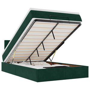 vidaXL Osmansk&aacute; posteľ s matracom a LED tmavo zelen&aacute; 120x190cm zamat