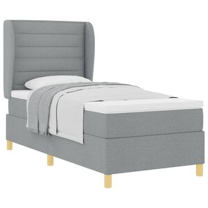 vidaXL Boxspring posteľ s matracom tmavo&scaron;ed&aacute; 90x190 cm Svetlosiv&aacute;