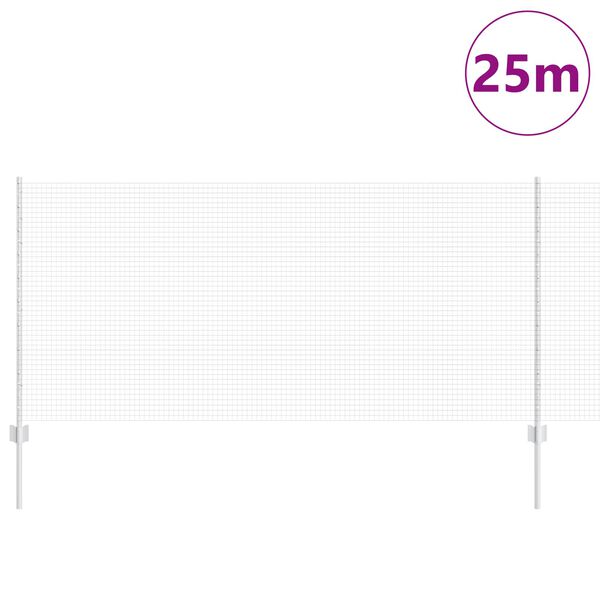 vidaXL Plot a stĺp Strieborná 1 x 25 m Oceľ