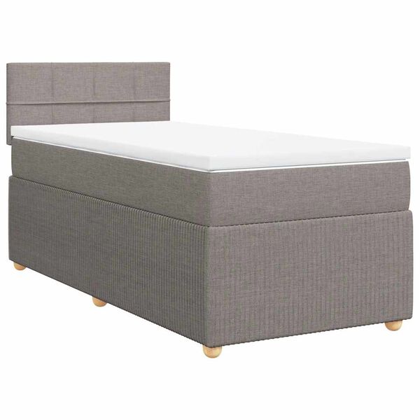vidaXL Boxspring posteľ s matracom sivohned&yacute; 100x200 cm l&aacute;tka