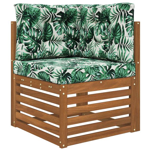 vidaXL Vank&uacute;&scaron; na vonkaj&scaron;iu pohovku 3 pcs Vzor listov Polyester