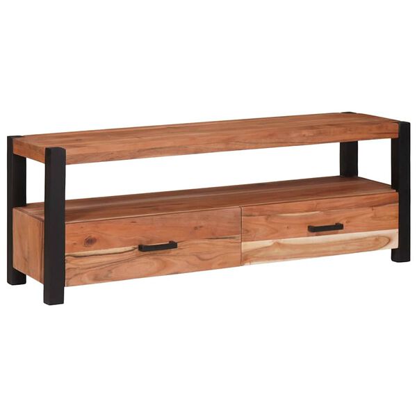 vidaXL TV skrinka so zásuvkou Hnedá 110 x 30 x 40 cm akáciový masív