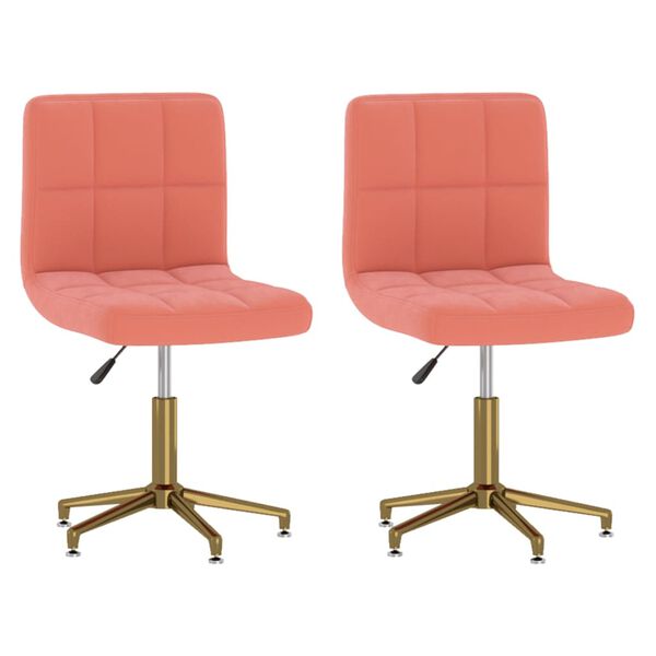 vidaXL Otočn&eacute; jed&aacute;lensk&eacute; stoličky 2 ks ružov&eacute; zamatov&eacute;