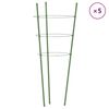 vidaXL Podpery pre z&aacute;hradn&eacute; rastliny s 3 kr&uacute;žkami 5ks zelen&eacute; 60cm oceľ