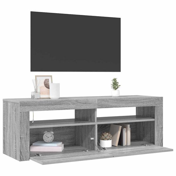 vidaXL TV skrinka s LED, sivý dub sonoma 120x35x40 cm