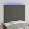 vidaXL Čelo postele s LED tmavosivé 80x5x118/128 cm zamat