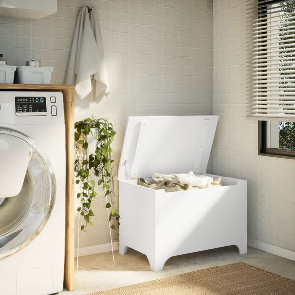 vidaXL &Uacute;ložn&yacute; box s vekom RANA biely 80x49x54 cm borovicov&yacute; mas&iacute;v