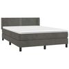 vidaXL Posteľn&yacute; r&aacute;m boxspring s matracom tmavosiv&yacute; 140x200 cm zamat