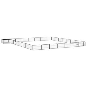 vidaXL Ohr&aacute;dka pre psov 32 panelov čierna 100x50 cm pr&aacute;&scaron;kovan&aacute; oceľ