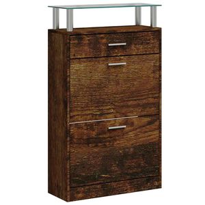 vidaXL Botn&iacute;k dymov&yacute; dub 63x24x104 cm spracovan&eacute; drevo