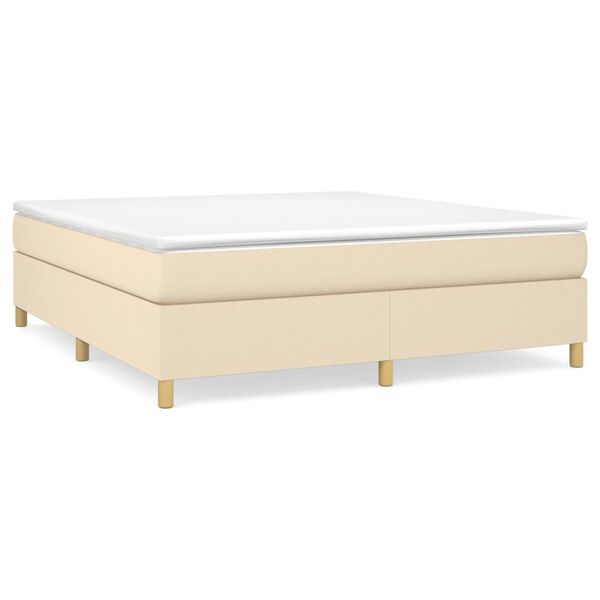 vidaXL Posteľn&yacute; r&aacute;m boxspring s matracom kr&eacute;mov&yacute; 160x200 cm l&aacute;tka