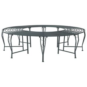 vidaXL Stromov&aacute; lavička 8-Počet miest &Oslash; 160 x 44 cm Oceľ