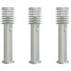 vidaXL Vonkaj&scaron;ie stojace lampy senzor 3 ks strieborn&eacute; 60 cm nehr. oceľ