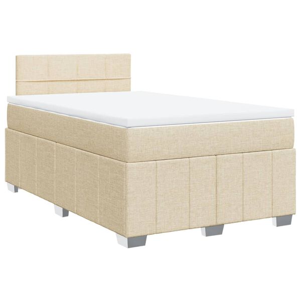 vidaXL Boxspring posteľ s matracom kr&eacute;mov&yacute; 120x200 cm l&aacute;tka