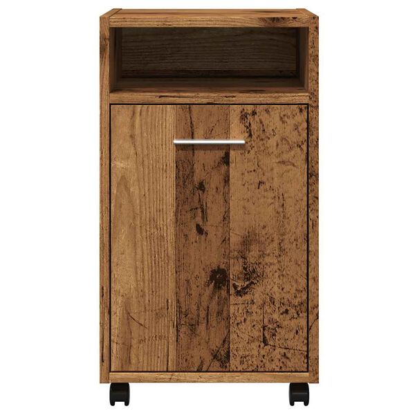 vidaXL Skrinka s kolieskami Old Wood 33x38x60 cm Engineered Wood