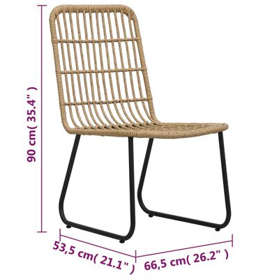 vidaXL Záhradné stoličky 2 ks, polyratan, dubová farba