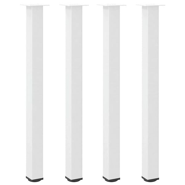 vidaXL Nohy barov&eacute;ho stola 4 ks biele 110-112 cm oceľov&eacute;