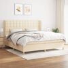 vidaXL Boxspring posteľ s matracom kr&eacute;mov&aacute; 200x200 cm l&aacute;tka